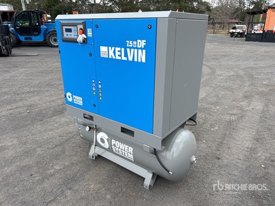 2023 Power System Kelvin 7.5 44 cfm 270 L Rotary Screw Luftkompressor