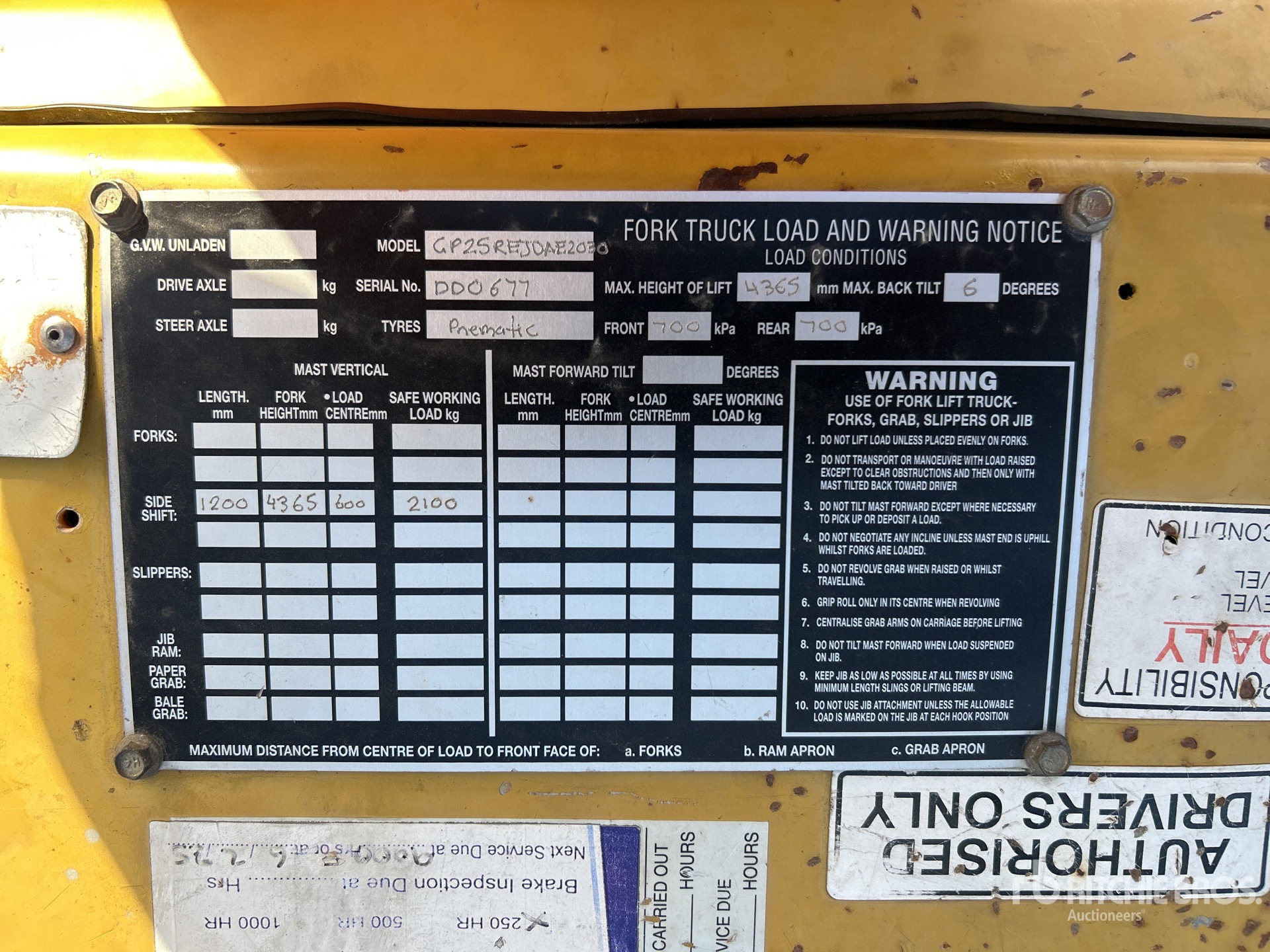 1996 Yale GP25REJDAE2030 2100 kg Forklift
