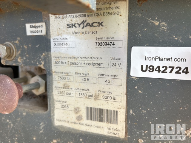 ELEVADOR TIJERA 2018 SKYJACK SJIII4740
