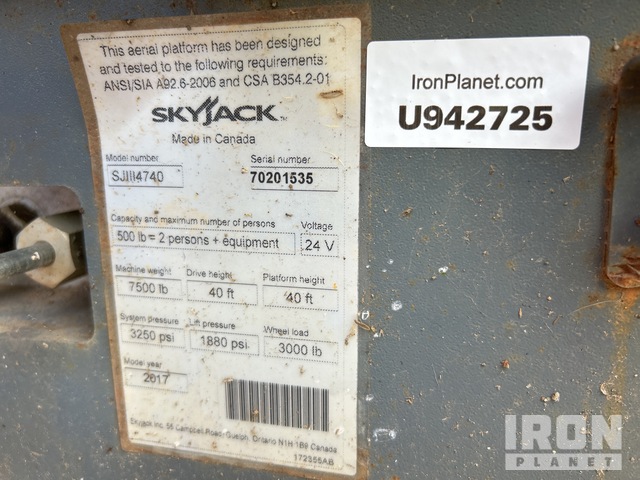 ELEVADOR TIJERA 2017 SKYJACK SJIII4740