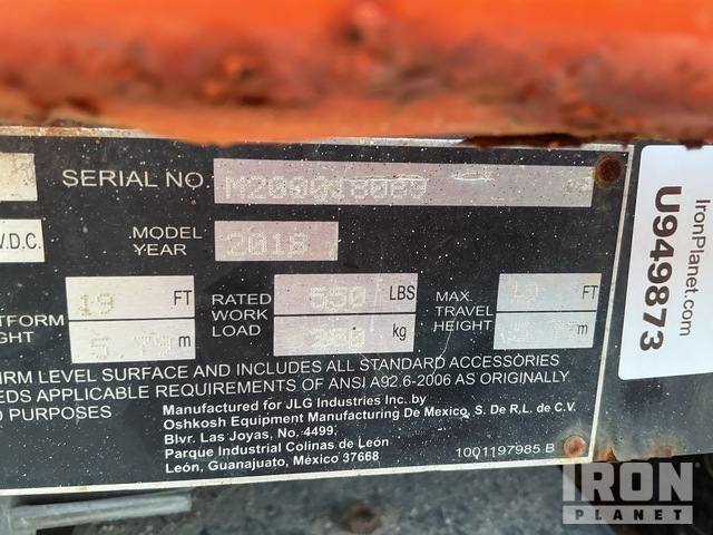 ELEVADOR TIJERA 2018 JLG 1932R