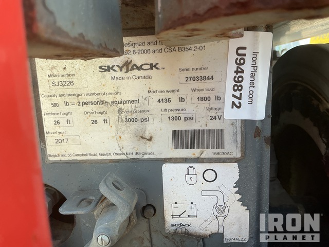 ELEVADOR TIJERA 2017 SKYJACK SJIII3226