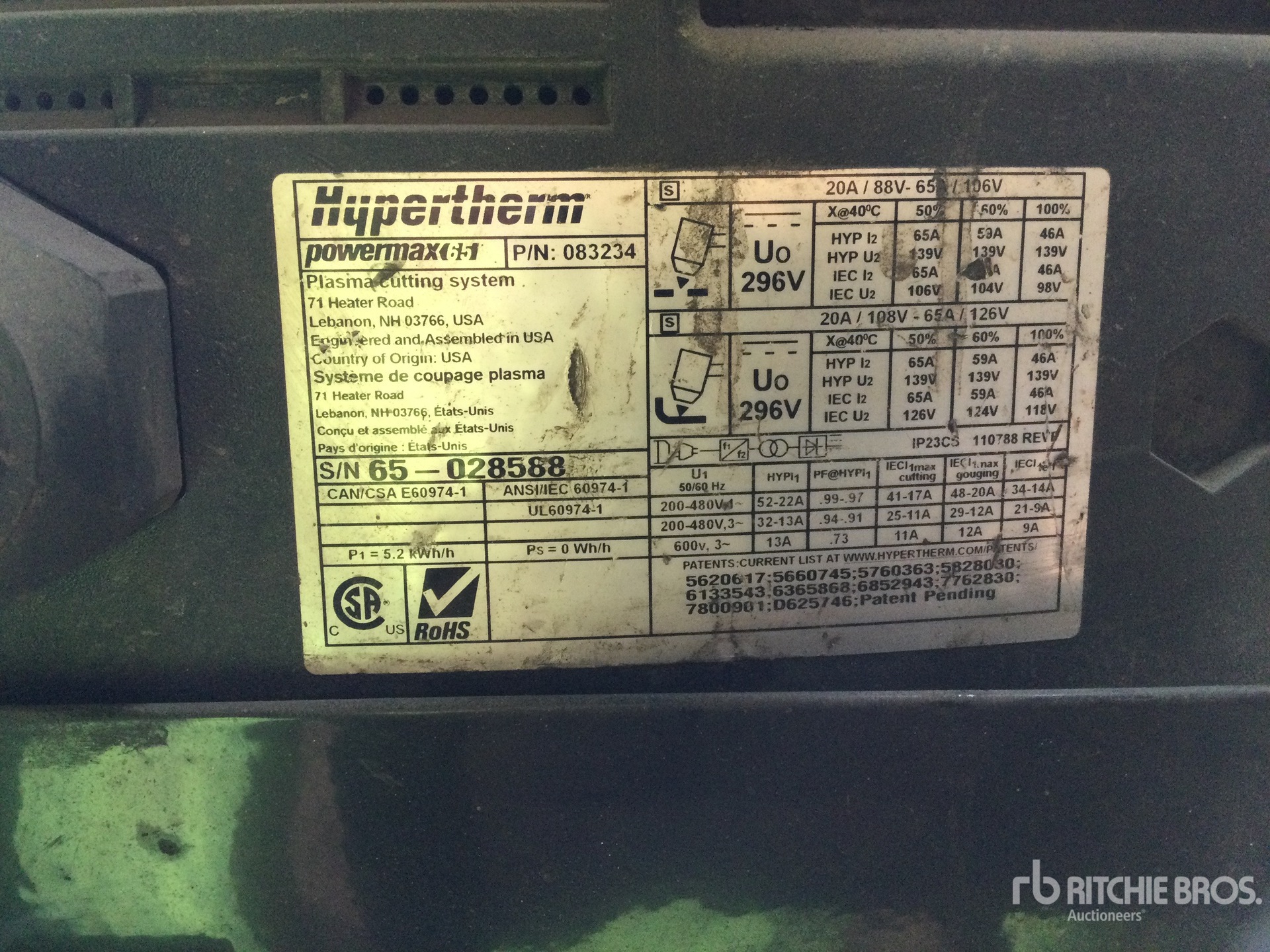 Hypertherm Powermax 65 Plasma Cutter