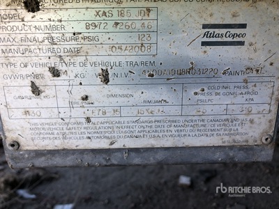 2008 Atlas Copco XAS185 Mobile Sprężarka powietrza