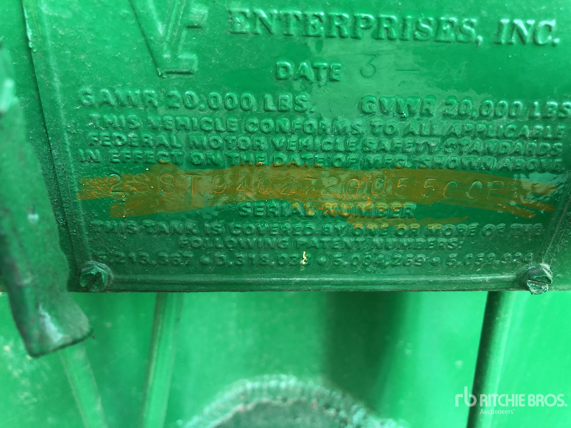 1994 VE Enterprises 500 bbl Flat Top S/A Serbatoio per fratturazione idraulica