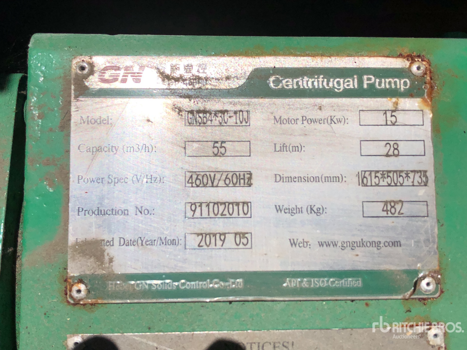 2019 GN Solid Control GNSB43C10J Pompa centrifuga