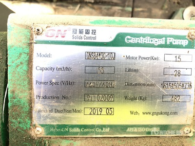 2019 GN Solid Control GNSB43C10J Centrifugal Pump
