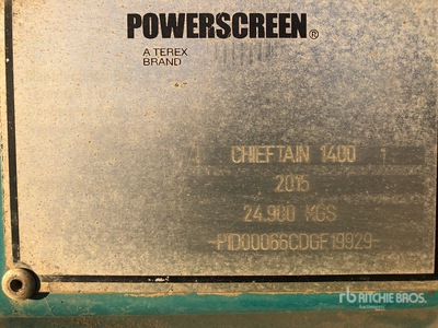 2015 Powerscreen Chieftain 1400 Tracked スクリーンプラント