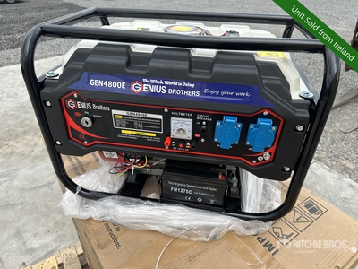 Genius Brothers GEN4800E Portable Generator Set (Unused)