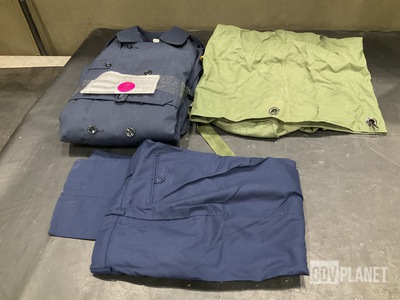 (45) Duffel Bags, (19) Pairs of Men's Trousers & Assorted Items