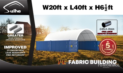 2025 Suihe C2040-300gPE 20 ft x 40 ft Storage Canopy (Unused)