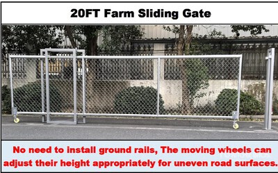 2025 Suihe SFSG-20F-5 20 ft x 6 ft Chain Link Sliding Driveway Gate (Unused)