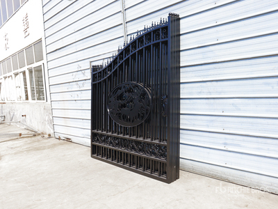 Quantity of (2) 2025 Suihe NG-14D -2 Wrought Iron Bi-Parting 14 ft Driveway Gate (Unused)