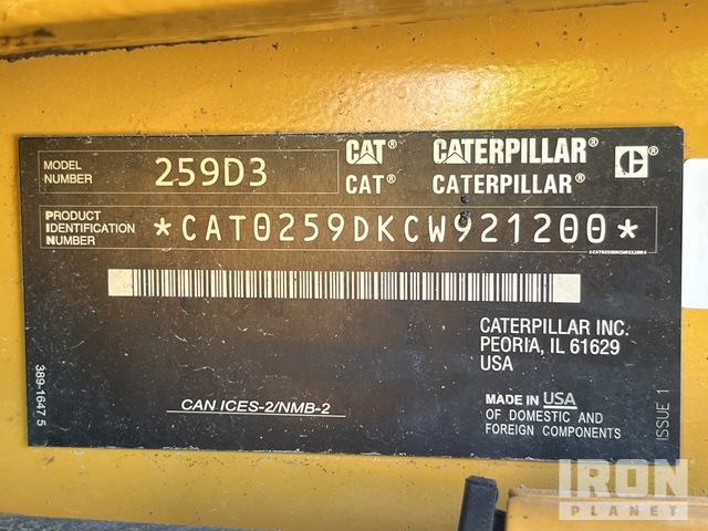MINI CARGADOR SOBRE ORUGAS 2022 CATERPILLAR 259D3