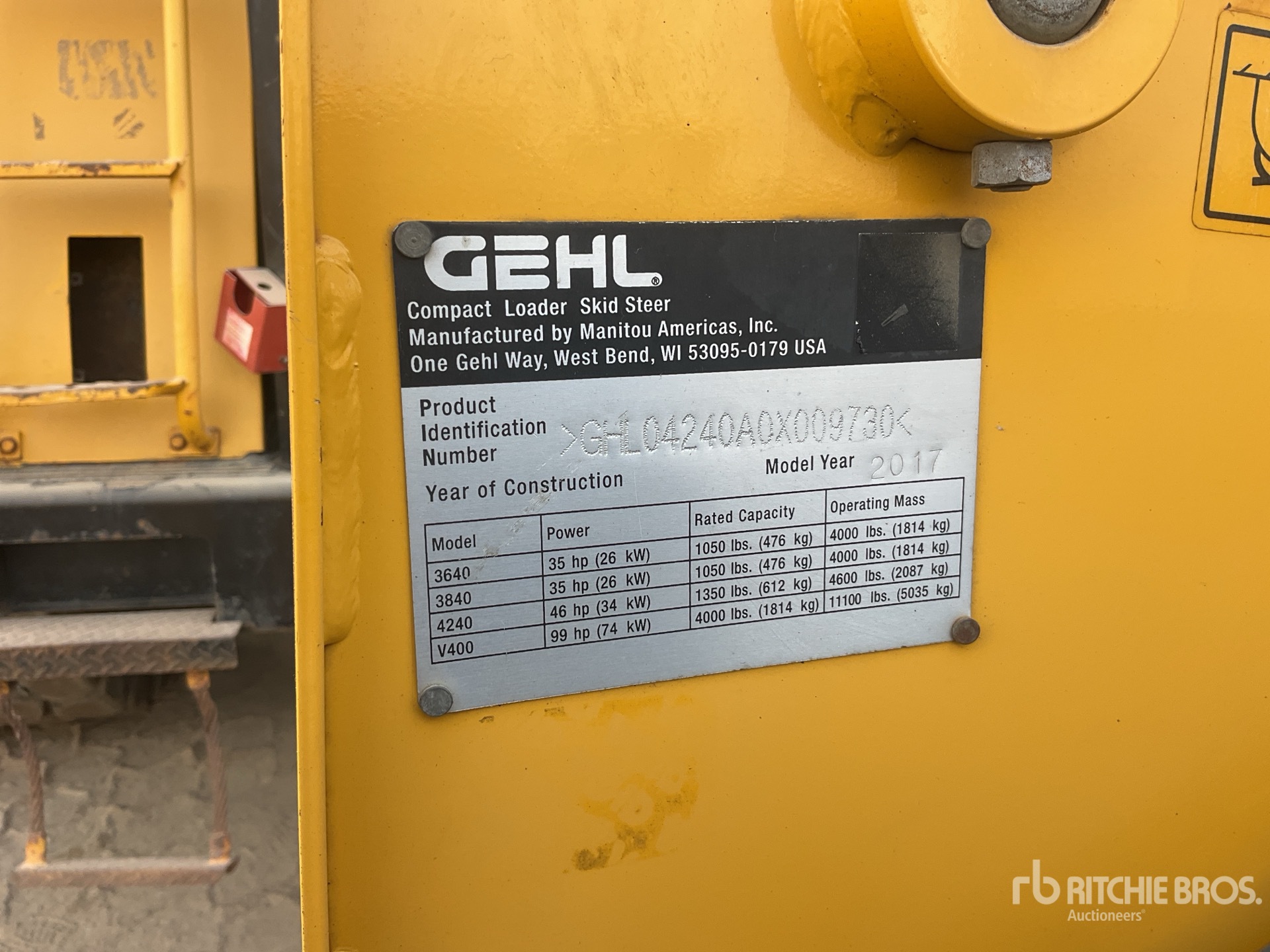 2017 Gehl R164 Skid Steer Loader