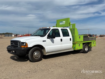 2000 Ford F-350 4x2 Crew Cab Flatbed Dump Truck