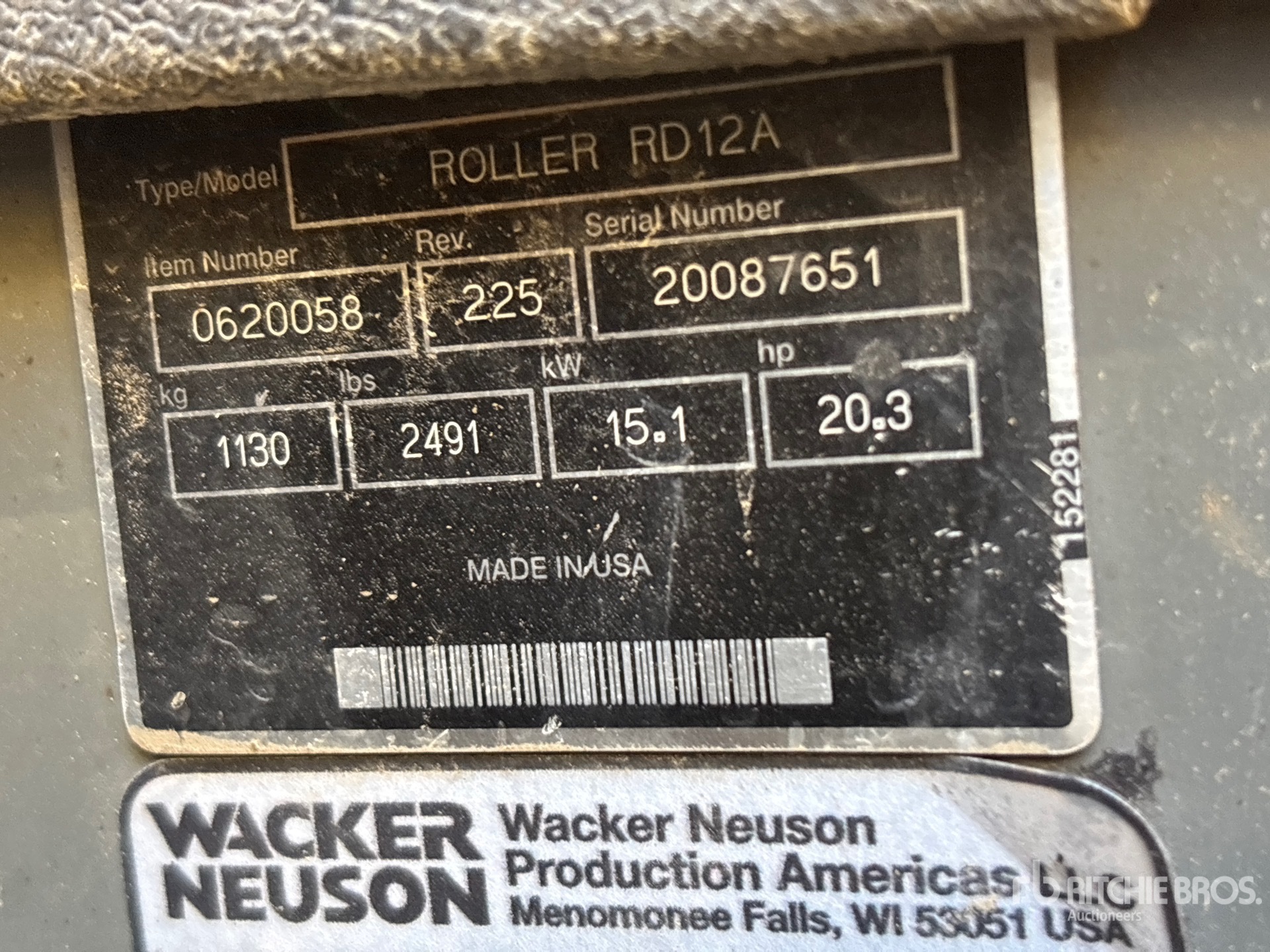 Wacker Neuson RD12A Double Drum Roller