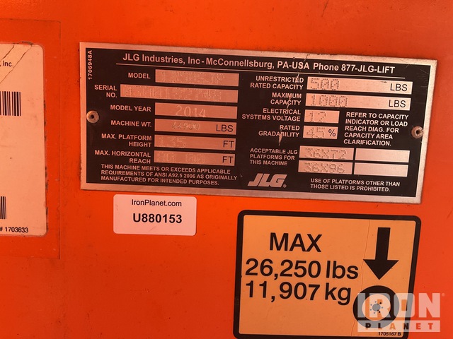 ELEVADOR TELESCóPICO 2014 JLG 4WD 1350SJP