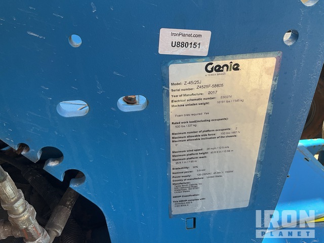 ELEVADOR ARTICULADO 2017 GENIE Z4525J