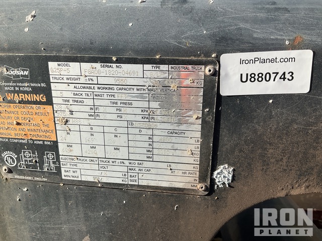 MONTACARGAS 2016 DOOSAN G25P5