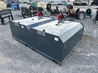 Quantity of (2) 300 gal Skid Mounted Steel 300GL Fuel Tank (Unused)