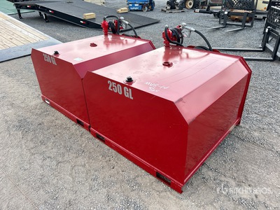 Quantity of (2) 250 gal Skid Mounted Steel 250GL Fuel Tank (Unused)
