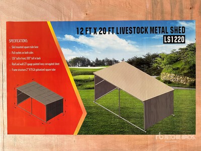 2025 Agriquip LS1220 12 ft x 20 ft Metal مأوى الماشية (Unused)