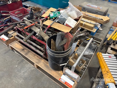 Assorted hand tools and fasteners