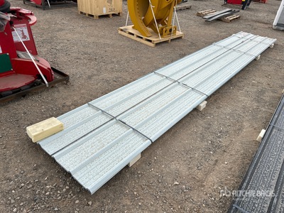 Quantity of (20) 19 ft 8 in X 3 ft White Metal Roof Panels Varios. Industrial