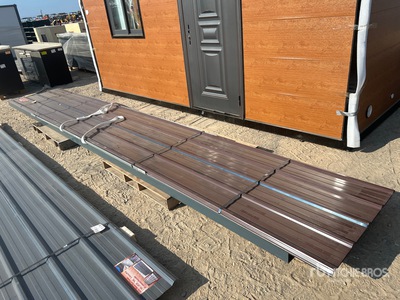 Quantity of (20) Brown Metal Roof Panels 19 Ft 8 In X 3 Ft (Unused)