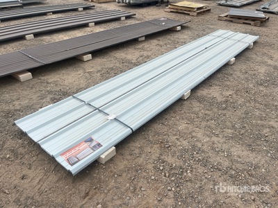Quantity of (30) 16 ft X 3 ft White Metal Roof Panels (Unused)