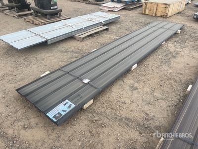 Quantity of (30) Black Metal Roof Panels 16 Ft X 3 Ft (Unused)