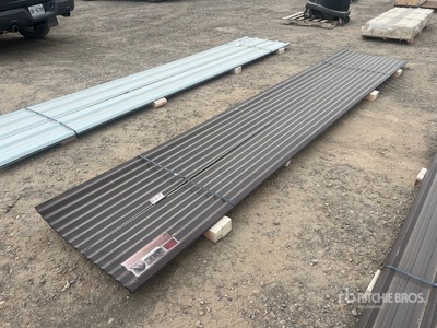 Quantity of (30) 16 ft X 3 ft Brown Metal Roof Panels (Unused)