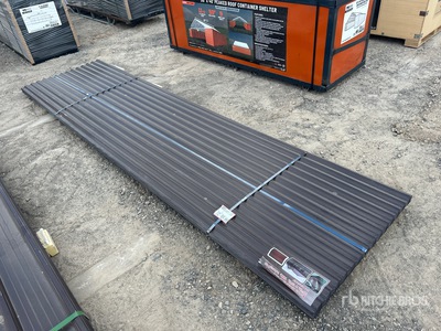 Quantity of (70) Brown Metal Roof Panels 11 Ft 10 In X 3 Ft (Unused)