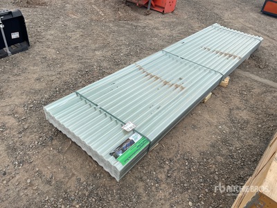 Quantity of (100) Clear Polycarbonate Roof Panel 11 Ft 10 In X 3 Ft (Unused)