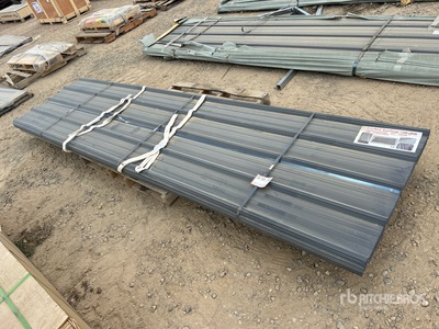 Quantity of (70) Grey Metal Roof Panel 12 Ft X 3 Ft (Unused)