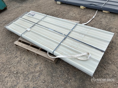 Quantity of (70) White Metal Roof Panels 8 Ft X 3 Ft (Unused)