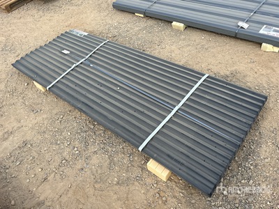 Quantity of (70) 8 ft X 3 ft Black Metal Roof Panels (Unused)