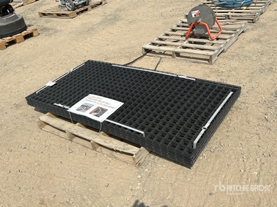 Quantity of (20) 36 in X 72 in Black Metal Rail (Unused)