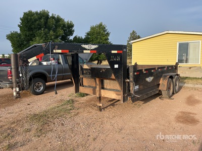 2007 H & H 14 ft T/A Gooseneck Tipping Utility Trailer