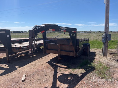 2007 H & H 14 ft T/A Gooseneck Dump Utility Trailer