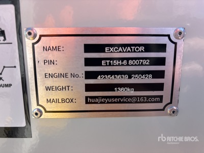 2025 BTTL BTTL15 Mini Excavadora (Unused)