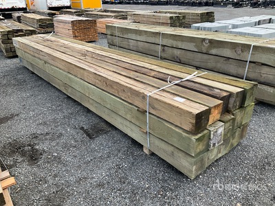 Quantity of (15) 8 in x 8 in x 18 ft Surplus Pressure Treated Lumber