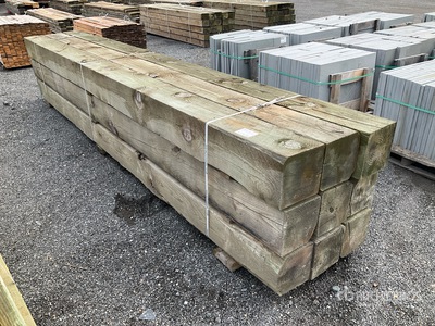Quantity of (9) 10 in x 10 in x 16 ft Surplus Pressure Treated Lumber
