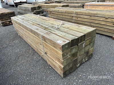Quantity of (25) 6 in x 8 in x 12 ft Surplus Pressure Treated Lumber
