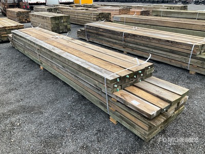 Quantity of (28) 3 in x 10 in x 18 ft - 20 ft Surplus Pressure Treated Lumber
