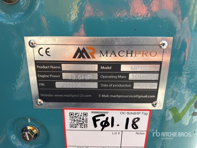 2025 Machpro MP15 Mini Excavator (Unused)