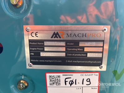 2025 Machpro MP15 Mini Excavator (Unused)