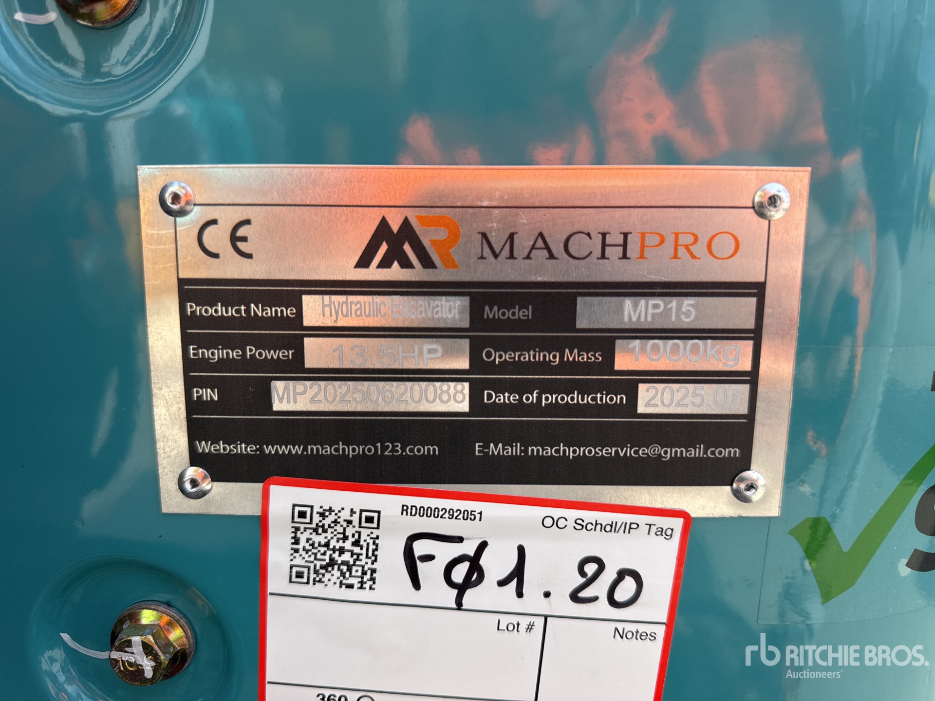 2025 Machpro MP15 Mini Excavator (Unused)