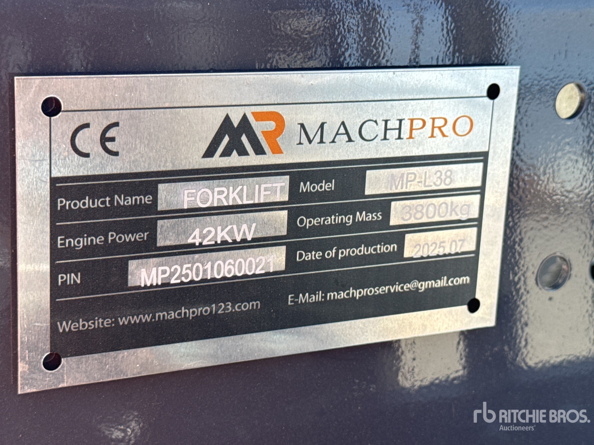 2025 Machpro MP-L38 3800 kg Forklift (Unused)